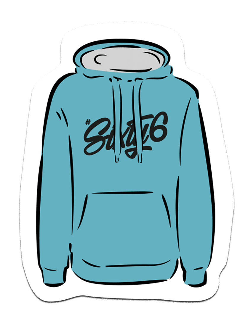 hashtag sixty six blue hoodie sticker
