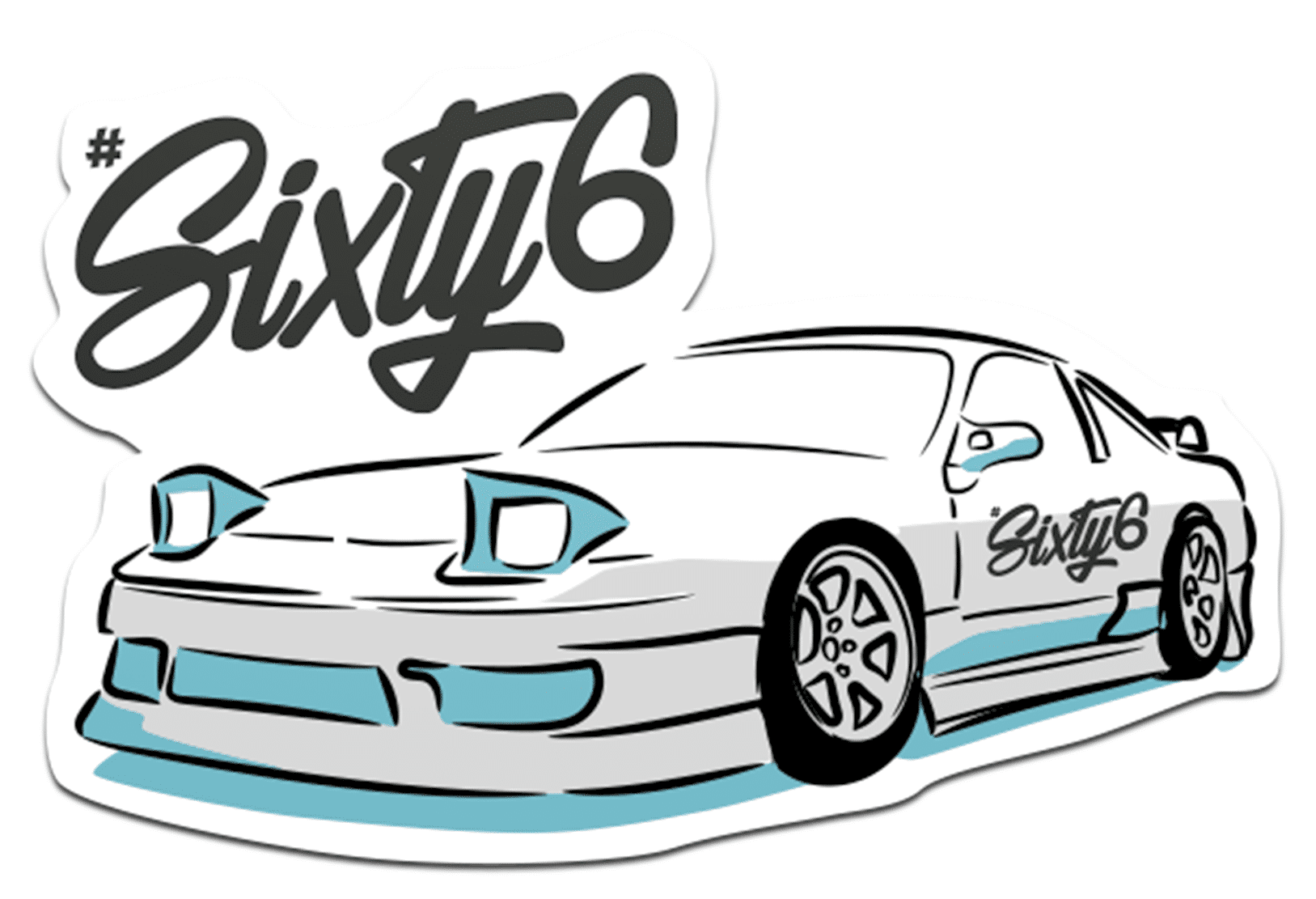 hashtag sixty six car sticker