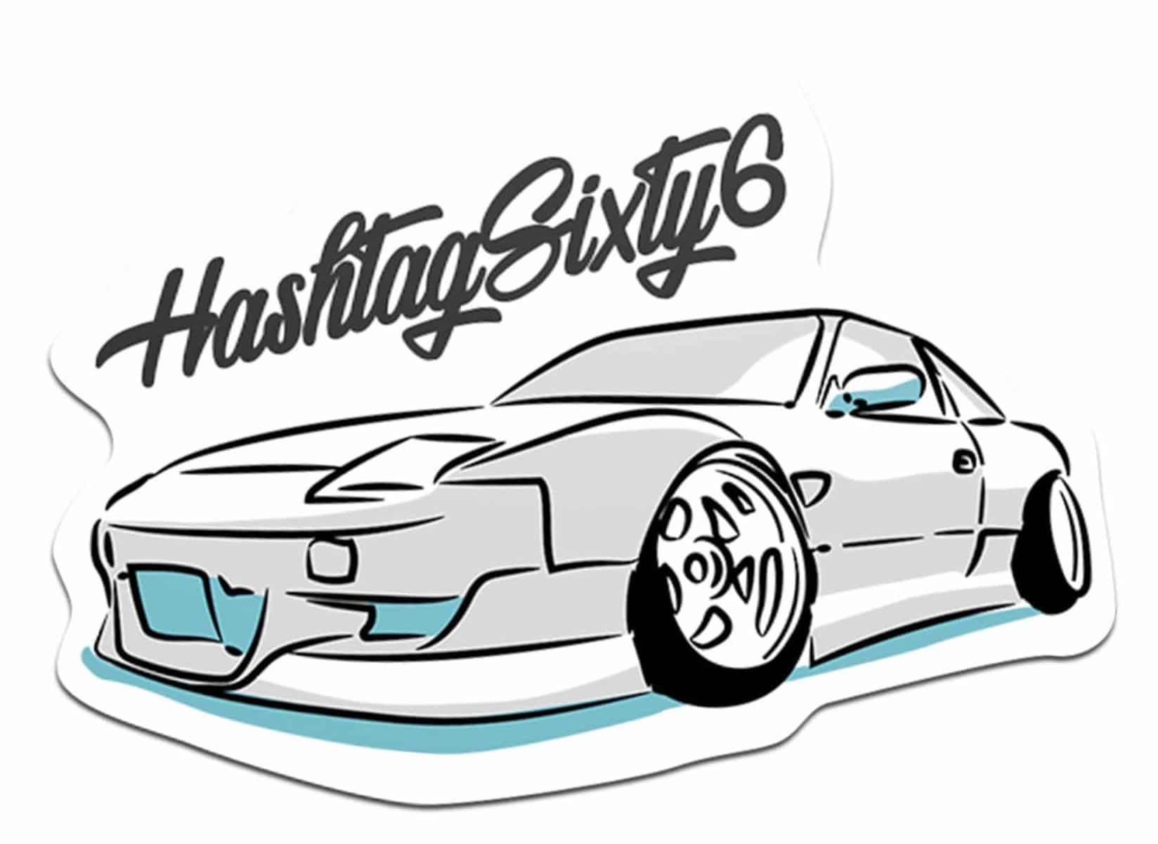 hashtag sixty six car sticker