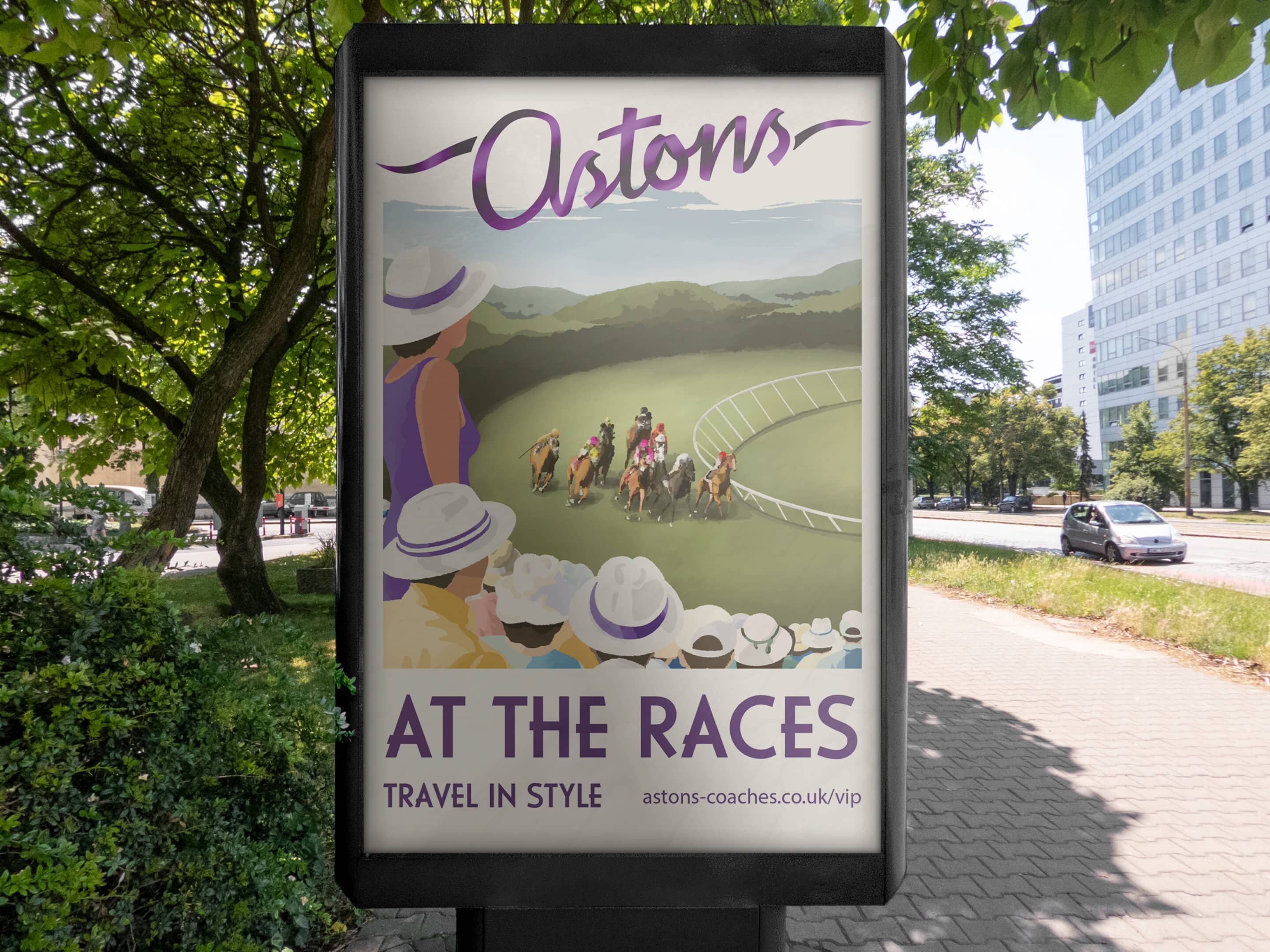 Astons Coaches Illustrated Poster Design