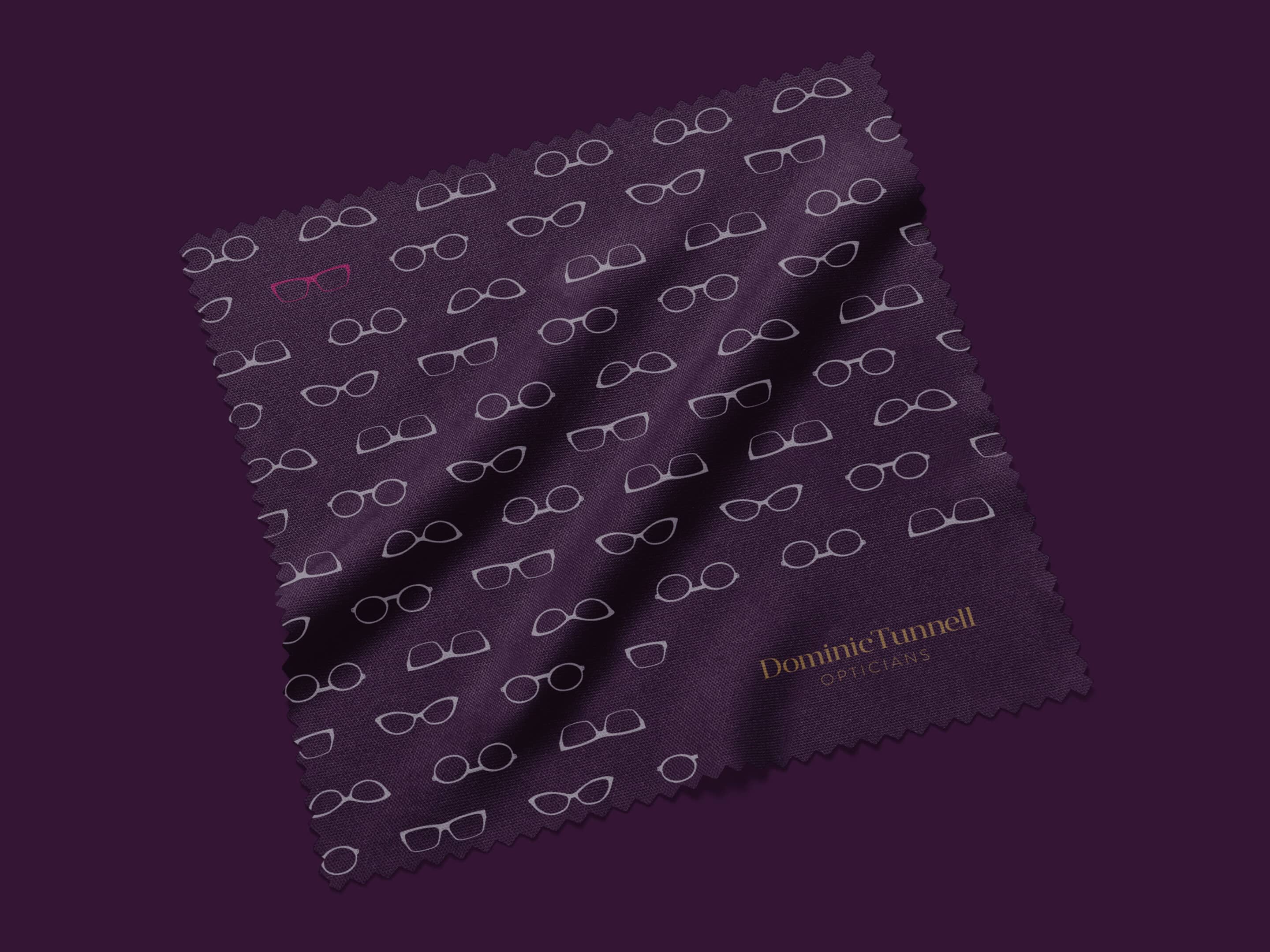 Dominic Tunnell Opticians Glasses Cloth and Signage