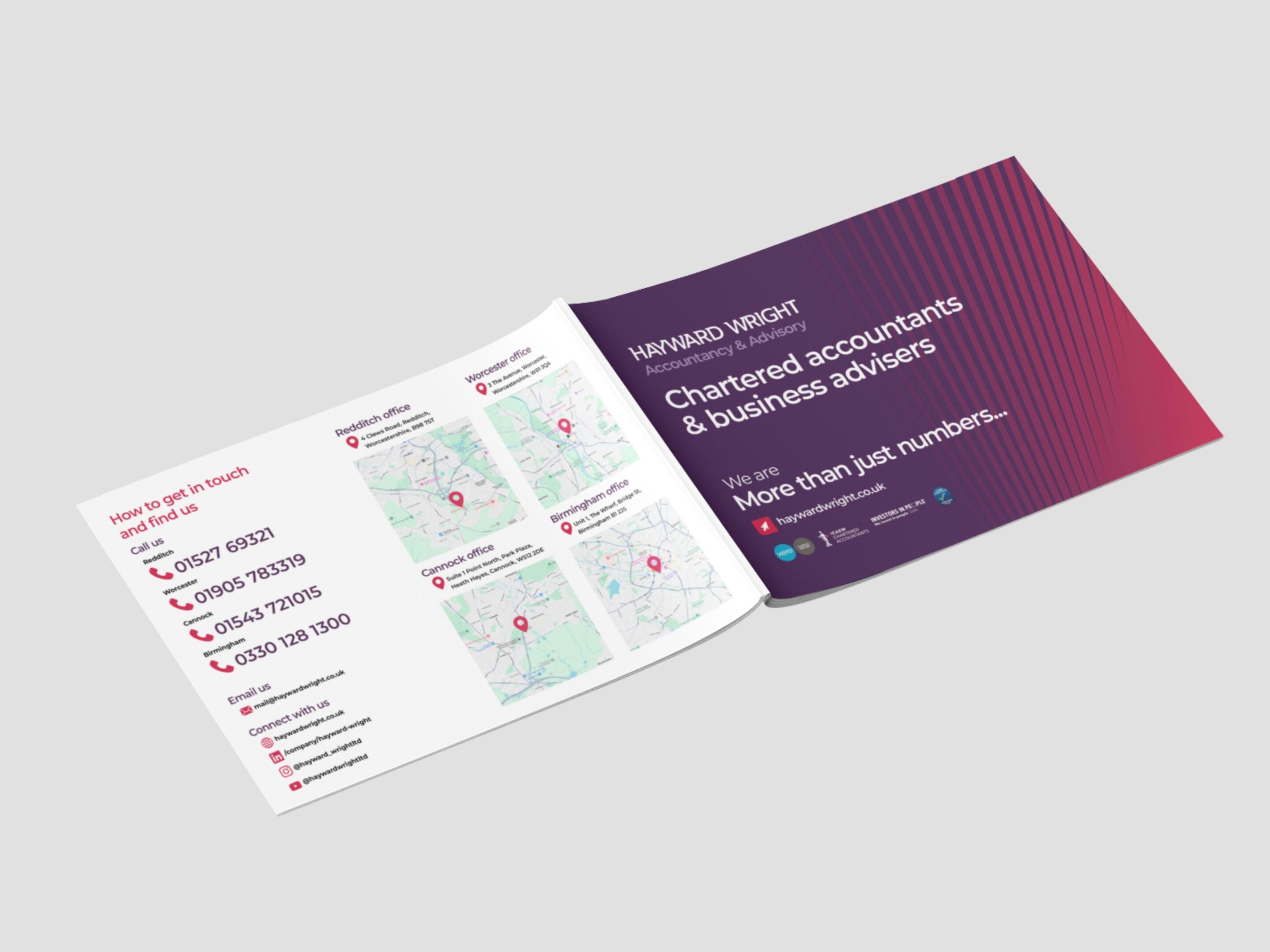 Hayward wright rebrand visual identity brochure