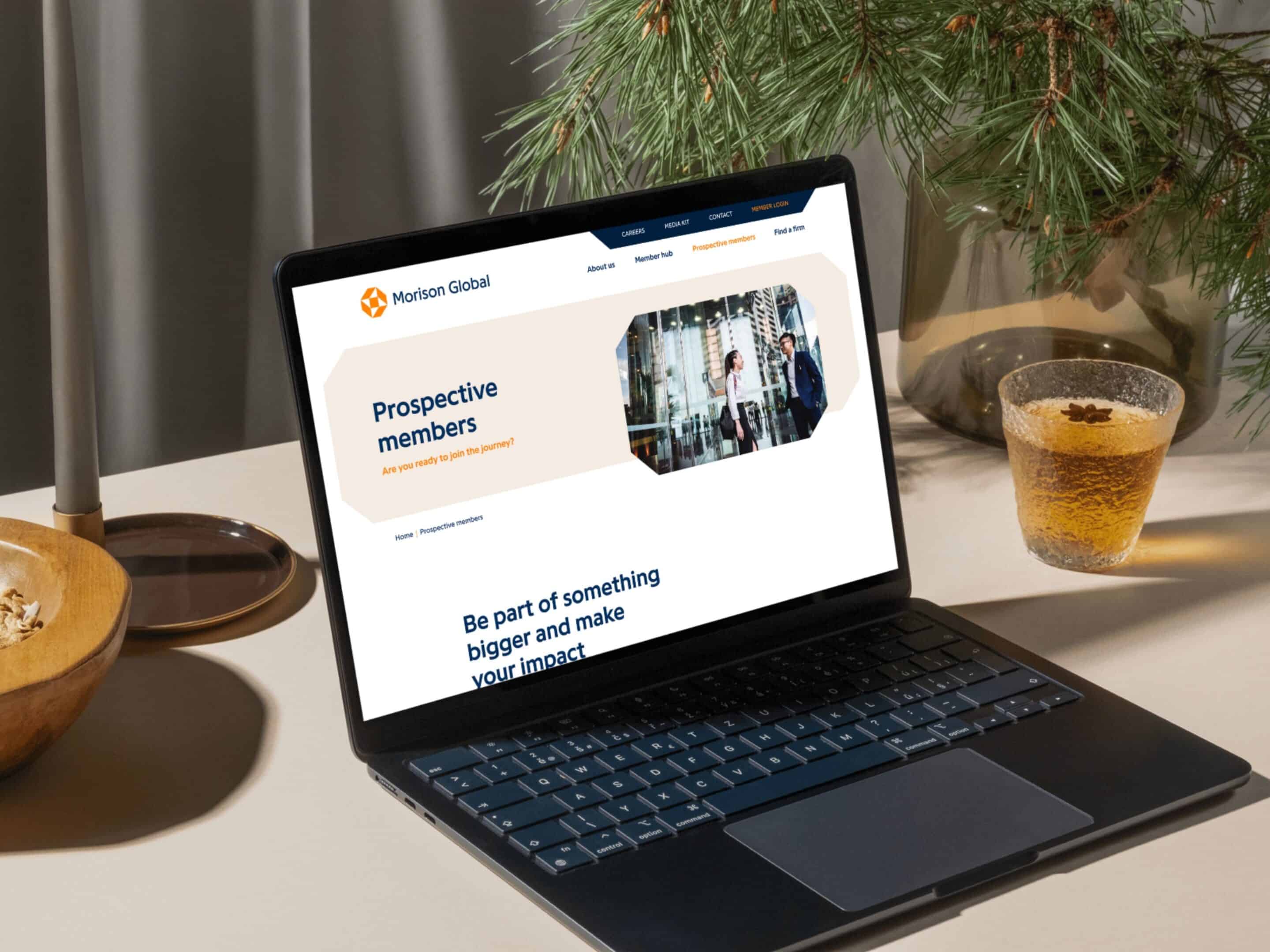 Morison Global website on a laptop