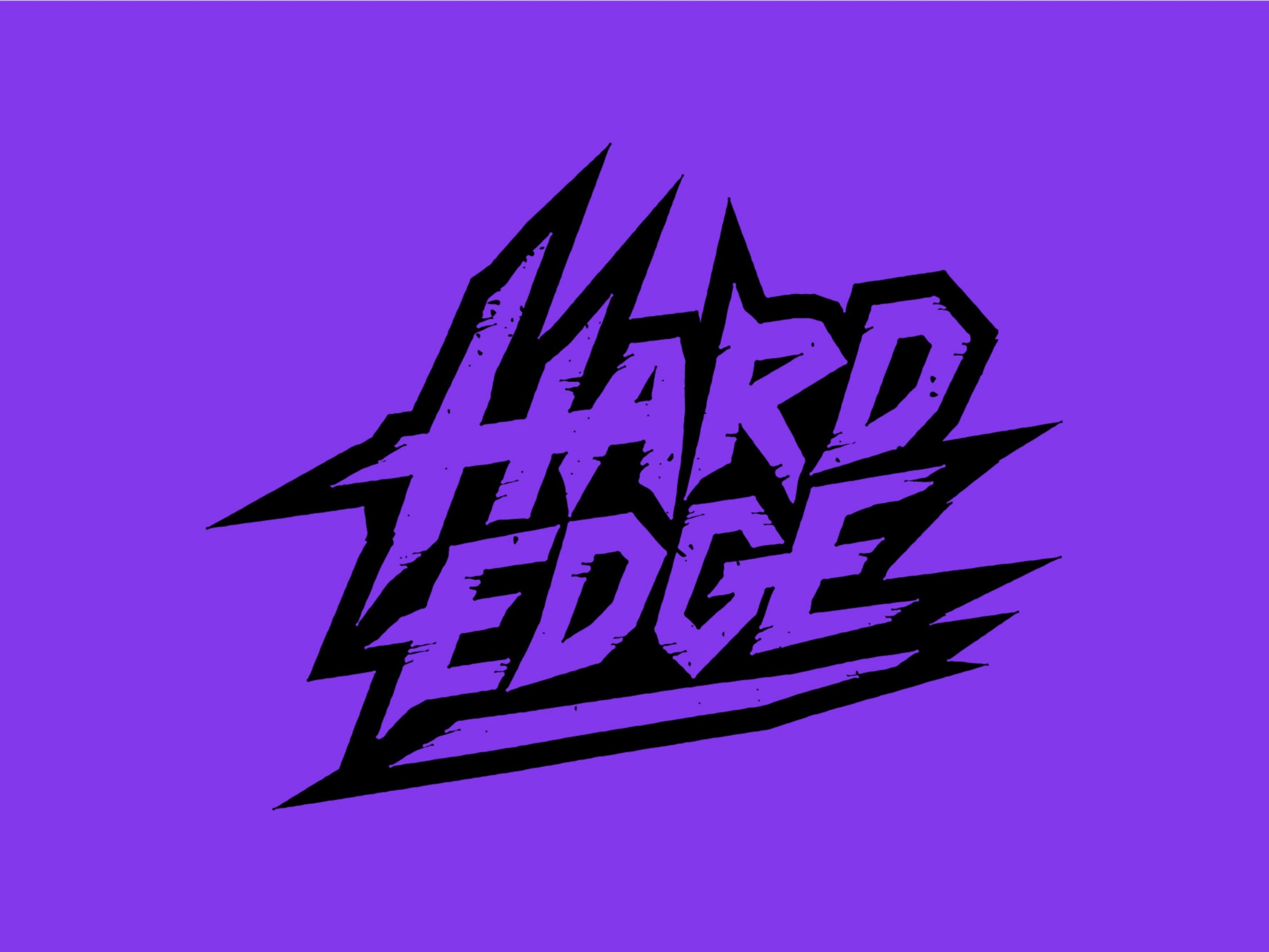 Hard Edge brand identity design black on purple