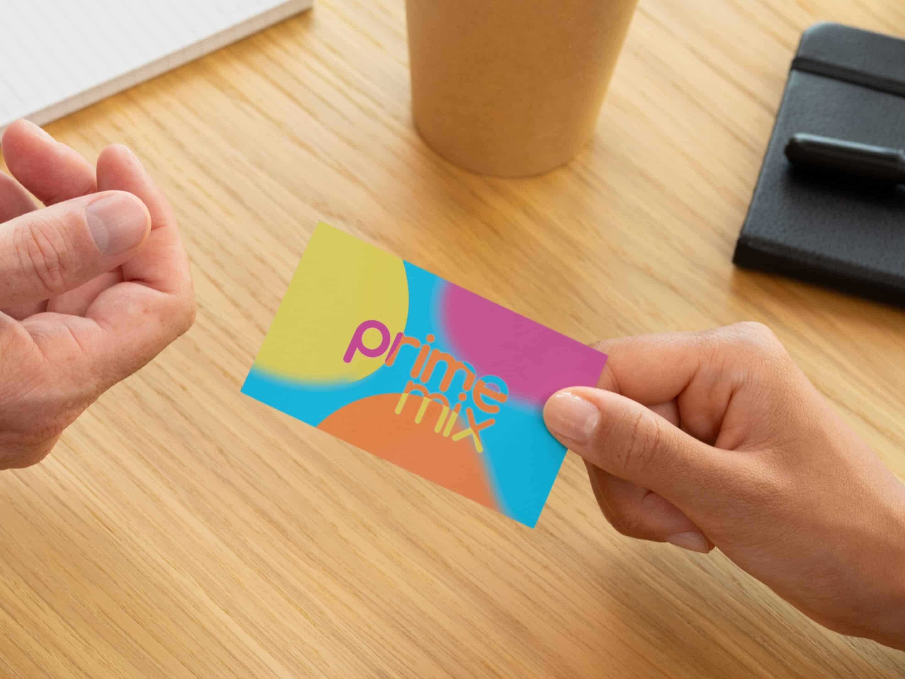 Prime Mix front of business card design
