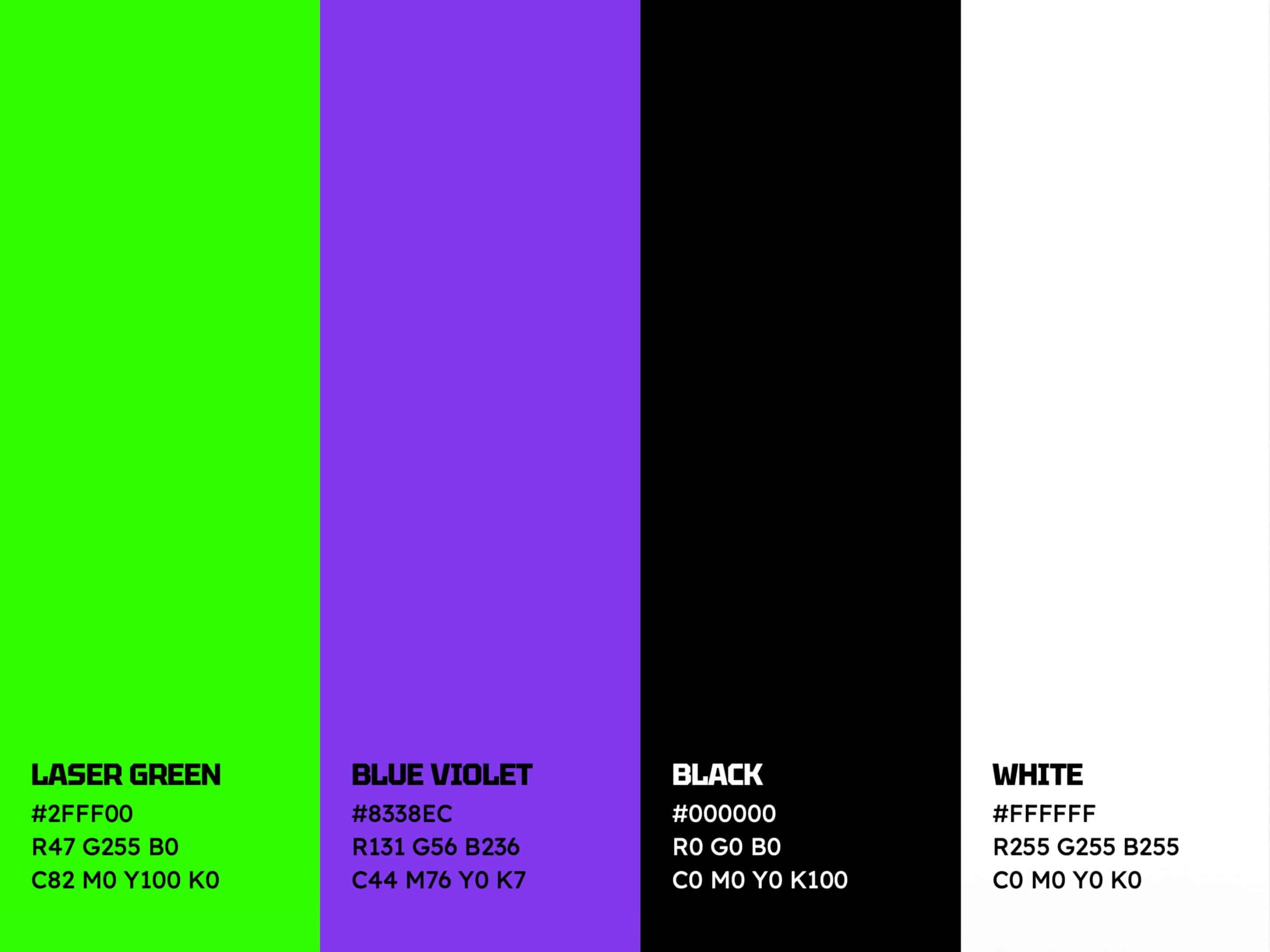 Hard Edge brand identity design colours page