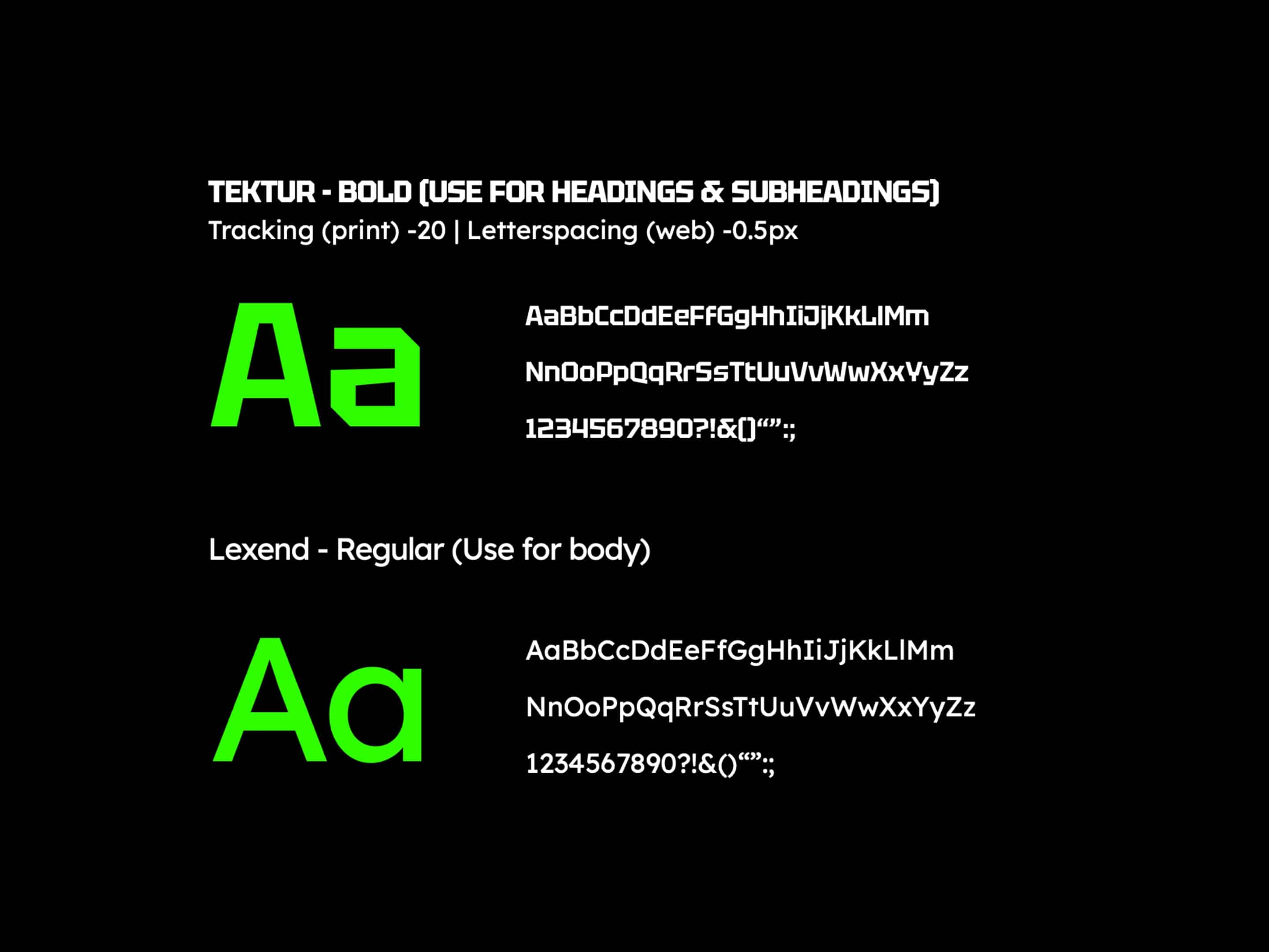 Hard Edge brand identity design font page